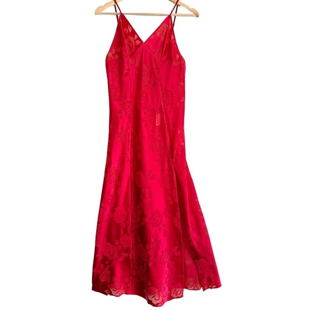 VICTORIA'S SECRET VS Archives Burnout Satin Red Lingerie The Slip Dress S/P NWT - Picture 6 of 9